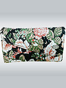 Amazing Rose foliage printed clutch Purse give's a trendy look. This is awesomly designed with Dual flaps with embossed print metal button. Combination of colors is graceful. Its a casual purpose clutch. Slight Color variations are possible due to differing screen and photograph resolutions.