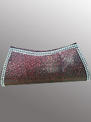 Pretty shimmer clutch purse made with shimmer fabric with diamond chain. It is handy to carry and impress to all in erywhere. This purse used in parties. Slight Color variations are possible due to differing screen and photograph resolutions.