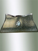 Arresting silver clutch purse is awesomely designed with shimmer fabric and metal brooch with diamonds. Its gives you a stylish and sigular look. It is handy to carry and impress to all in everywhere. This purse used in casual and parties. Slight Color variations are possible due to differing screen and photograph resolutions.