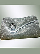 Be stylish with this beautiful trendy clutch purse. This purse is nicely designed with stone brooch and silver chain. it is made with silver shimmering fabric. It is handy to carry and impress to all in everywhere. This purse used in parties. Slight Color variations are possible due to differing screen and photograph resolutions.