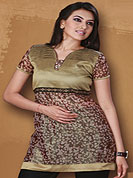 Designer kurti in cushy crape material with summer friendly kurti. Slight Color variations possible due to differing screen and photograph resolutions.