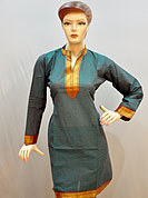 Trendy and stylish cotton kurti simple designed with zari lace border on sleeves, neck and bottom. It give a different look everywere.  Color combination of this kurti is nice. It’s a casual and formal wear drape. Slight Color variations are possible due to differing screen and photograph resolutions.