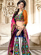 Today’s fashion is really about sensuality which can be seen in this creation. Embellish yourself with the classy dress. A Lehenga made with georgette with net dupatta. This drape is nicely designed with zari and resham threads work heavy patch and border. Amazing floral pattern work made it awesome and gives you elegant and gorgeous look to others. The matching embroidered blouse with brocade sleeves and chunari are enhanced your personality. Slight Color variations are possible due to differing screen and photograph resolutions.