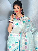 Make a trendy look with this classic printed saree. This beautiful pink and off white cotton saree is nicely designed with wave, abstract and floral print work. It will enhance your personality and gives you a singular look. Matching blouse is available with this saree. Slight color variations are due to differing screen and photography resolution.