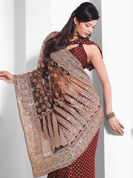 Vibrant Collection of Zari stone work sarees on Faux georgette and Net pallu sarees.