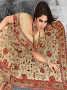 Ultimate collection resham embroidred and stone, seeds work chiffon sarees. With unstitched Blouse. 