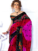 Welcome to the new era of Indian fashion wear. This saree have beautiful floral embroidery work. Border is nicely designed with embroidery work. Mixing of colors and floral patch gives you an ethnic look and increasing your beauty. With this matching Blouse is available. Slight Color variations are possible due to differing screen and photograph resolutions.