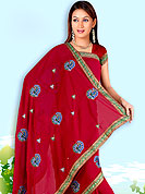 Symbol of fashion and beauty, each piece of our range of embroidered saree is certain to increase your look.  This saree made with silk with georgette mix fabric. This saree have beautiful embroidery work on pallu and border. This saree is nicely designed with resham, zari and sitara work to give you pretty and singular look. The border of this saree is a symbol of elegance in its own. Matching blouse is available. Slight Color variations are possible due to differing screen and photograph resolutions.