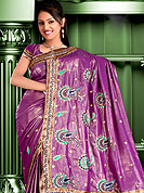 Emblem of fashion and beauty, each piece of our range of casual wear saree is certain to enhance your look as per today’s trends. This saree have beautiful embroidery work on pallu and border. This saree is nicely designed with resham, zari and sitara work to give you pretty and singular look. The border of this saree is a symbol of elegance in its own.  This saree made with silk with georgette mix fabric. Matching blouse is available. Slight Color variations are possible due to differing screen and photograph resolutions.