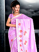 Emblem of fashion and beauty, each piece of our range of casual wear saree is certain to enhance your look as per today’s trends.  This saree made with silk with georgette mix fabric. This saree have beautiful embroidery work on pallu and border. This saree is nicely designed with resham, zari and sitara work to give you pretty and singular look. The border of this saree is a symbol of elegance in its own. Matching blouse is available. Slight Color variations are possible due to differing screen and photograph resolutions.