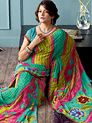 Outfit is a novel ways of getting yourself noticed. This beautiful and pretty printed saree nicely designed with Stylish strips and floral pattern. The saree is specially crafted for your stunning look and terrific style. This saree material is georgette. Matching Blouse is available. Slight color variations are possible due to differing screen and photograph resolution.