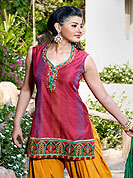 Designer Salwaar Kameez in  Cotton Silk with summer friendly salwar kameez. Slight Color variations possible due to differing screen and photograph resolutions.