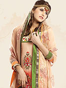 A Elegant crepe churidar kameez worked with  lace and embroidery  work on all over the suit and also matching dupatta. Its cool and have a very modern look to impress all. Try out this years top trends, glowing, bold and natural collection. This suit with contrasting and stylish churidar and dupatta are crafted for giving you ultimate look.  Slight Color variations possible due to differing screen and photograph resolutions.
