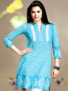 Style and trend will be at the peak of your beauty when you adorn this kurti. A Stylish and beautiful floral print work on kurti creates a stunning touch and adds to the elegance of the entire suit. Stylish pattern of this kurti is nice. This kurti is made with cotton fabric. This is readymade casual wear and 36,38,40,42 & 44 sizes are available. Slight Color variations are possible due to differing screen and photograph resolutions.