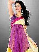 Different colors are a perfect blend of traditional Indian heritage and contemporary artwork. This beautiful designer purple and yellow georgette readymade tunic have amazing embroidery patch work is done with resham, stone, beads and lace work. The entire ensemble makes an excellent wear. This is a perfect patry wear readymade kurti. Bottom and accessories shown in the image is just for photography purpose. Slight Color variations are possible due to differing screen and photograph resolutions.