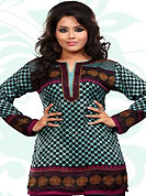 This dusty light blue french jacquard readymade tunic is nicely designed with floral, geometric print and patch work. This is a perfect casual wear readymade kurti. Bottom shown in the image is just for photography purpose. Minimum quantity order 12pcs in each style. Slight Color variations are possible due to differing screen and photograph resolutions.