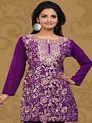 This simple and pretty kurti has beautiful embroidery patch work is done with resham work. This drape material is georgette. The entire ensemble makes an excellent wear. This is a perfect casual wear readymade kurti. Bottom shown in the image is just for photography purpose. Minimum quantity order 12pcs in each style. Slight Color variations are possible due to differing screen and photograph resolutions.