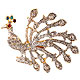 Diamond studded peacock brooch