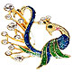 Beautiful peacock pattern blue brooch