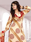Printed suits are the best choice for a girl to enhance her feminine look.. This Suit has beautiful printed kameez which is crafted with sun and stripe pattern print work. Color combination of suit is fascinating and make you trendy look. This casual wear drape made with cotton fabric. Matching dupatta and churidar is available. Slight Color variations are possible due to differing screen and photograph resolutions.
