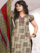 Printed suits are the best choice for a girl to enhance her feminine look. This Suit has beautiful printed kameez which is crafted with geometric and stripe print work. Color combination of suit is fascinating and make you trendy look. This casual wear drape made with cotton fabric. Matching dupatta and churidar is available. Slight Color variations are possible due to differing screen and photograph resolutions.