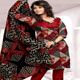Maroon and Red Cotton Churidar Kameez with Dupatta
