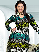 Outfit is a novel ways of getting yourself noticed. This Suit has beautiful printed kameez which is crafted with floral and dot print work. Color combination of suit is fascinating and make you trendy look. This casual wear drape made with cotton fabric. Matching dupatta and churidar is available. Slight Color variations are possible due to differing screen and photograph resolutions.
