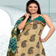 Fawn and Turquoise Cotton Churidar Kameez with Dupatta