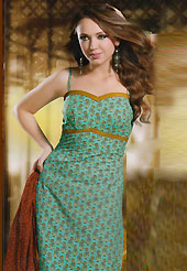 Try out this year top trend, glowing, bold and natural collection. This Suit has beautiful printed kameez which is crafted with floral print and patch work. Color combination of suit is fascinating and make you trendy look. This casual wear drape made with cotton fabric. Contrasting mustard churidar and dupatta is available. Unstich kameez can be customize upto 44 inches. Color blend of this drape make attractive everywhere. Slight Color variations are possible due to differing screen and photograph resolutions.