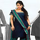 Navy Blue and Turquoise South Cotton Salwar kameez with Dupatta