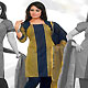 Light Olive Green and Navy Blue South Cotton Churidar kameez with Dupatta