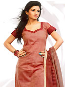 Bold colors created by the inventive drapes of textile catch the imagination like no other contemporary clothing. This beautiful kameez which is crafted with stripe print, self weaving, thread fringes and patch work. Color combination of suit is fascinating and make you trendy look. This casual wear drape made with south cotton fabric. Contrasting maroon churidar and dupatta is available. Slight Color variations are possible due to differing screen and photograph resolutions.