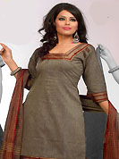 The very silhouette and styling of this outfit proves quiet flattering for most body types and renders a rather grand and majestic appeal. This beautiful kameez which is crafted with self weaving, thread fringes and patch work. Color combination of suit is fascinating and make you trendy look. This casual wear drape made with south cotton fabric. Contrasting deep brown salwar and dupatta is available. Slight Color variations are possible due to differing screen and photograph resolutions.