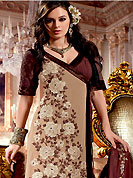 Breathtaking collection of designer suits with stylish embroidery work and fabulous style. The dazzling kameez have amazing embroidery patch work done with resham, beads and stone work. Embroidery on kameez is highlighting the beauty of this suit. Beautiful patch border on kameez is stunning. Matching churidar and dupatta come along with this suit. This drape material is georgette fabric. The entire ensemble makes an excellent wear. Accessories shown in the image is just for photography purpose. Slight Color variations are possible due to differing screen and photograph resolutions.