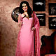 Shaded Pink Georgette Churidar Kameez with Dupatta