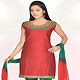 Red Art Silk Readymade Churidar Kameez with Dupatta