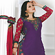 Purple Chanderi Silk Readymade Salwar Kameez with Dupatta