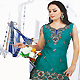 Turquoise Green Chanderi Silk Readymade Salwar Kameez with Dupatta