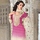 Shaded Pink and Cream Georgette Churidar Kameez with Dupatta