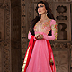 Pink Net Long Style Anarkali Churidar Kameez with Dupatta