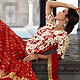 Red Georgette Long Style Anarkali Churidar Kameez with Dupatta
