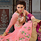 Pink Georgette Long Style Anarkali Churidar Kameez with Dupatta