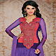 Shaded Purple and Red Georgette Churidar Kameez with Dupatta