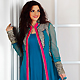 Teal Blue Faux Georgette and Net Churidar Kameez with Dupatta