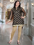 Ultimate collection of Crush Cotton, Chiffon , Net tissue  Kurtis with floral print, patch work and embroidery in all sleeves