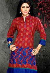 Arresting paisley patterned printed cotton kurti is graceful and gives you a modern look. Rich floral embroidery on bottom area gives a different look everywere. Color combination of this kurti is nice. It’s a casual wear drape. Bottom shown in the image is just photography purpose. Slight Color variations are possible due to differing screen and photograph resolutions.