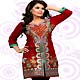 Red Cambric Cotton Readymade Tunic