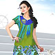 Green and Blue Cotton Readymade Tunic