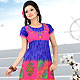 Blue and Pink Cotton Readymade Tunic