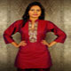 South silk kurti with sequence stone work embroidery hand work on neck